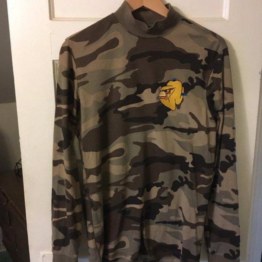 Camo Mock Neck -Embroidered - Long Sleeve